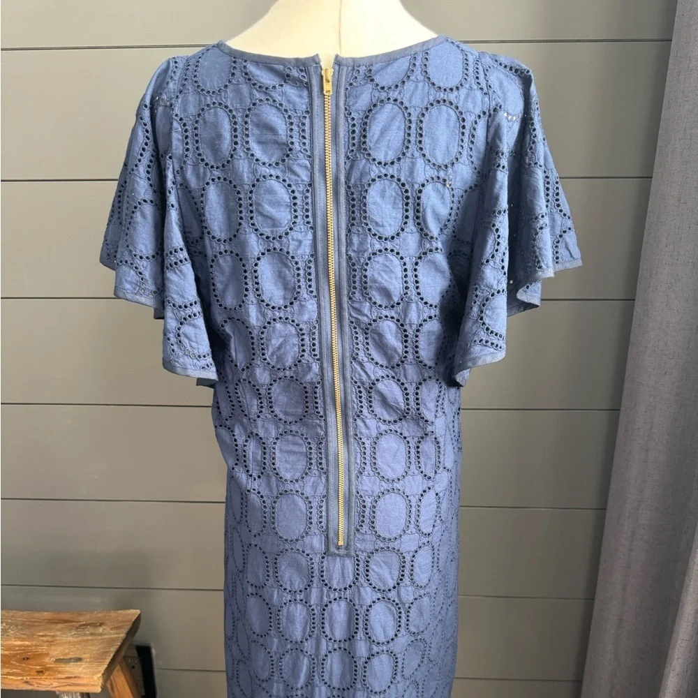 J. Crew Navy Blue Lace Dress Gold Zipper Size 6